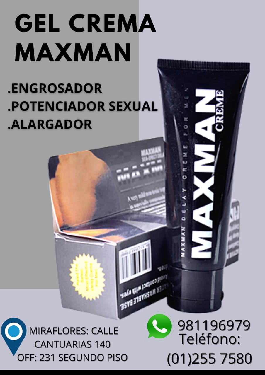 GEL MAXMAN-ORIGINAL-POTENCIADOR -RETARDANTE-ALARGADOR-SEXSHOP LIMA 971890151 